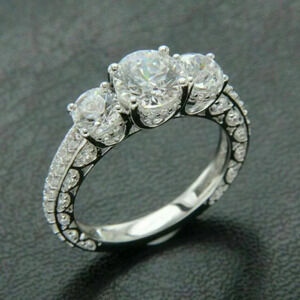 🍁925 Silver Plated Round Cut CZ Eternity Ring for Women, MARR9412